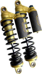Legend Suspension - REVO ARC Piggyback Shocks - Heavy Duty - Gold - 14" - '04+ Sportster - REVO ARC Piggyback Coil Suspension - 1310-1921 Legend Suspension - REVO ARC Piggyback Shocks - Heavy Duty - Gold - 14" - '04+ Sportster - REVO ARC Piggyback Coil Suspension - 1310-1921