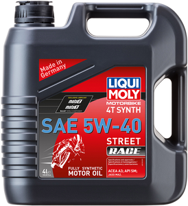 Liqui Moly - Street Race Synthetic 4T Oil - 5W-40 - 4L - Street Race Synthetic 4T Engine Oil - 20076 Liqui Moly - Street Race Synthetic 4T Oil - 5W-40 - 4L - Street Race Synthetic 4T Engine Oil - 20076