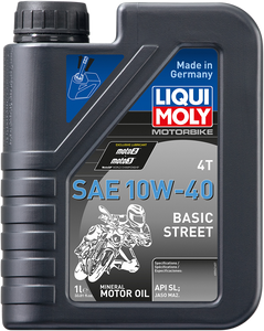 Liqui Moly - Basic Street 4T Oil - 10W-40 - 1L - Basic Street 4T Engine Oil - 20190 Liqui Moly - Basic Street 4T Oil - 10W-40 - 1L - Basic Street 4T Engine Oil - 20190