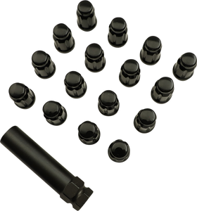 Moose Utility - Lug Nut - Splined - 12 mm x 1.50 - Black - 16 Pack - Splined Lug Nut - SPMO3807BL4