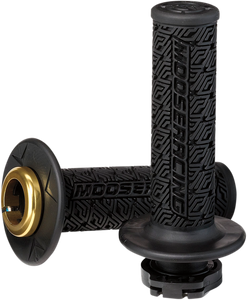 Moose Racing - Grips - Lock-On - Black/Gold - 36 Series Clamp-On Grips - B36MRB-D