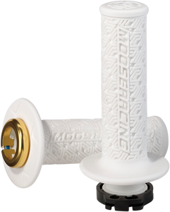 Moose Racing - Grips - Lock-On - White/Gold - 36 Series Clamp-On Grips - B36MRW-D