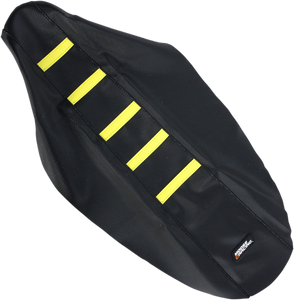 Moose Racing - Ribbed Seat Cover - Black Cover/Yellow Ribs - Suzuki - Ribbed Seat Cover - RMZ25010-331RT