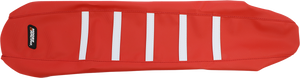 Moose Racing - Ribbed Seat Cover - Red Cover/White Ribs - Gas Gas - Ribbed Seat Cover - GAS21-331