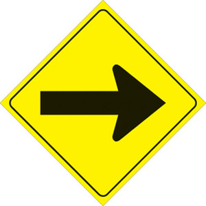 Voss Signs - Yellow Plastic Reflective Sign 12" - Arrow - 483 A YR Voss Signs - Yellow Plastic Reflective Sign 12" - Arrow - 483 A YR