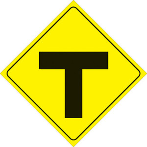 Voss Signs - Yellow Plastic Reflective Sign 12" - T-intersection - 436 T YR Voss Signs - Yellow Plastic Reflective Sign 12" - T-intersection - 436 T YR