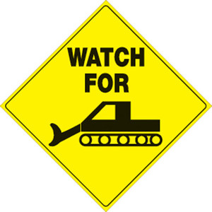 Voss Signs - Yellow Plastic Reflective Sign 12" - Watch Groomer - 496 WG YR Voss Signs - Yellow Plastic Reflective Sign 12" - Watch Groomer - 496 WG YR