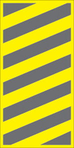 Voss Signs - Yellow Plastic Reflective Sign 6" X 12" - Right Hazard - 460 BCR YR Voss Signs - Yellow Plastic Reflective Sign 6" X 12" - Right Hazard - 460 BCR YR