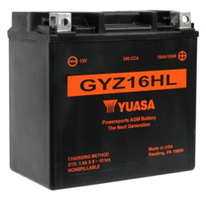 Yuasa - Yuasa Gyz16hl Factory Activated, Maintenance Free - YUAM716GHL