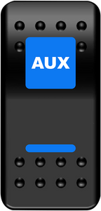 Moose Utility - Rocker Switch - Auxilary Power - Blue - Rocker Switch - AUX-PWR