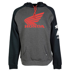 Factory Effex - Honda Wing Men's Pullover Hoodie / Black-charcoal Gray (xl) - 22-88306