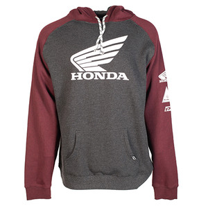 Factory Effex - Honda Wing Men's Pullover Hoodie / Burgandy-charcoal Gray (xl) - 22-88316