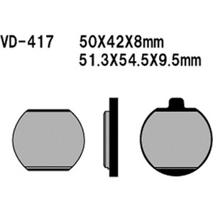 Vesrah - Vesrah Semi-metallic Brake Pads, Vd-417 - VD-417