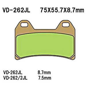 Vesrah - Vesrah Sintered Metal Brake Pads, Vd-262/2jl - VD-262/2JL