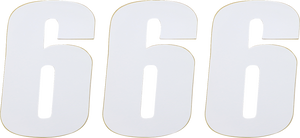 Moose Racing - Race Number 6 - White - 4.5" - Vinyl Race Numbers - 80006 Moose Racing - Race Number 6 - White - 4.5" - Vinyl Race Numbers - 80006