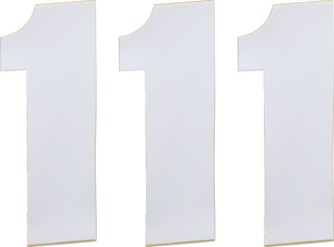 Moose Racing - Race Number 1 - White - 6" - Vinyl Race Numbers - 80101