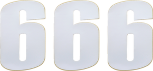 Moose Racing - Race Number 6 - White - 6" - Vinyl Race Numbers - 80106 Moose Racing - Race Number 6 - White - 6" - Vinyl Race Numbers - 80106