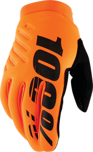 100% - Brisker Youth Gloves Fluo Orange/black Lg - 10004-00006