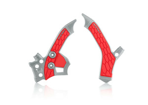 Acerbis - X-grip Frame Guards Silver/red - 2726851418