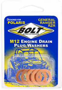 Bolt - Engine Drain Plug Wshr M12x20 Copper  5pk - RZR-CPR12