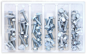 Bolt - M6 10mm Hex Flange Bolt Assortment 80 Piece Kit - SV-M6HEX10