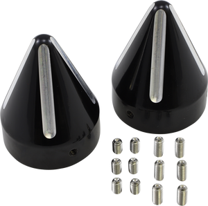 La Choppers - Axle Caps - Black Cut - Spike - Axle Cap - LA-7813-00B