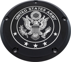 Custom Engraving - 7  M8 Flt/flh Derby Cover Army Black - ARM02-46BG Custom Engraving - 7  M8 Flt/flh Derby Cover Army Black - ARM02-46BG