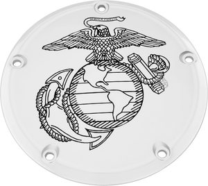 Custom Engraving - 7  M8 Flt/flh Derby Cover Marine Ega Chrome - MAR01-46