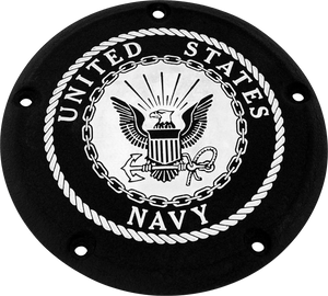 Custom Engraving - 7  M8 Flt/flh Derby Cover Navy Black - NAV16-46BG Custom Engraving - 7  M8 Flt/flh Derby Cover Navy Black - NAV16-46BG
