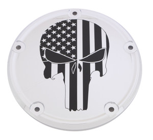 Custom Engraving - 6   M8 Softail Derby Cover Punisher Chrome - PATR22-67 Custom Engraving - 6   M8 Softail Derby Cover Punisher Chrome - PATR22-67