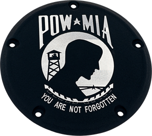 Custom Engraving - 6   M8 Softail Derby Cover Pow-mia Black - POW02-67BG Custom Engraving - 6   M8 Softail Derby Cover Pow-mia Black - POW02-67BG