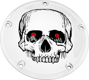 Custom Engraving - 7  M8 Flt/flh Derby Cover Skull Chrome - SKUL33-46 Custom Engraving - 7  M8 Flt/flh Derby Cover Skull Chrome - SKUL33-46