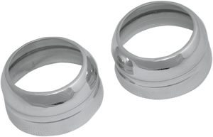 Drag Specialties - Fork Boot Covers - 49 mm - '06-'17 FXD/FXDWG | '02-'11 VRSC - Aluminum Fork Boot Covers  1.93" - 63308