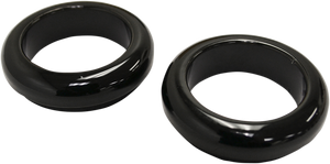 La Choppers - Fork Dust Covers - 39 mm - Gloss Black Powder Coat - Fork Dust Covers - LA-7503-39B