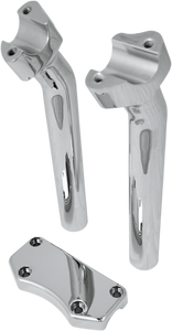 Drag Specialties - Risers - 9-1/2" - Buffalo - Top - Chrome - Handlebar Riser & Top Clamp Kit - 0602-0594