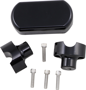 La Choppers - Risers - Solid Top - 1-1/2" - Black - Solid Handlebar Riser & Top Clamp Kit - LA-7442-01B