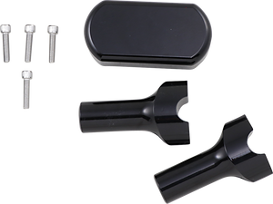 La Choppers - Risers - Solid Top - 4" - Black - Solid Handlebar Riser & Top Clamp Kit - LA-7442-04B