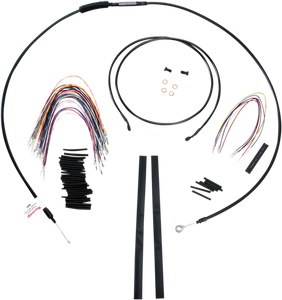 Burly Brand - Control Kit - 15" Ape Hanger Handlebars - Complete Black Vinyl Handlebar Cable/Line Kit for Ape Hanger Handlebars - B30-1100