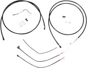 Burly Brand - Control Kit - 13" Ape Hanger Handlebars - ABS - Complete Black Vinyl Handlebar Cable/Line Kit for Ape Hanger Handlebars - B30-1115