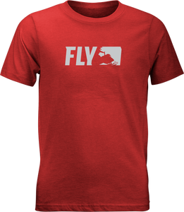 Fly Racing - Fly Youth Primary Tee Red Yx - 352-0527YX