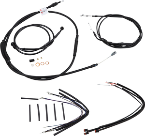 Burly Brand - Cable Kit - Jail Bar - 12" Handlebars - Black Vinyl - Jail Bar Cable Kit - B30-1150