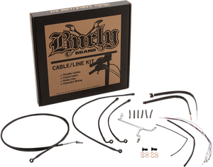 Burly Brand - Handlebar Cable/Brake Line Kit - Complete - 18" Ape Hanger Handlebars - Stainless Steel - Complete Stainless Braided Handlebar Cable/Brake Line Kit - B30-1154