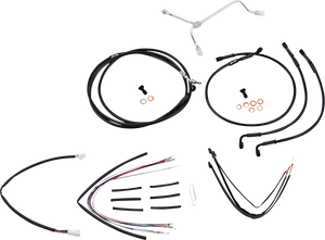 Burly Brand - Control Kit - 14" Ape Hanger Handlebars - Complete Black Vinyl Handlebar Cable/Line Kit for Ape Hanger Handlebars - B30-1173