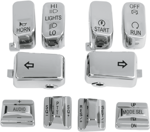 Drag Specialties - Switch Caps - Audio/Cruise - Chrome - Switch Cap Kit - H18-033700-C