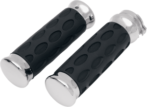 Drag Specialties - Grips - Hotop - Chrome/Rubber - Custom Rubber Grips - 6300372