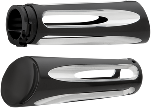 Arlen Ness - Grips - Deep Cut - Billet - Black - Ness-Tech Deep Cut Billet Grips - 07-132