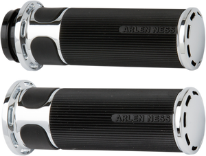Arlen Ness - Grips - Slot Track - TBW - Chrome - Fusion Slot Track Grips - 07-302