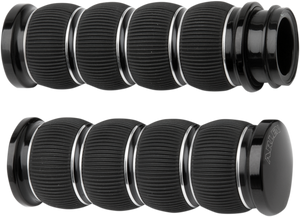 Arlen Ness - Grips - Ring Leader - TBW - Black - Fusion Ring Leader Grips - 07-315