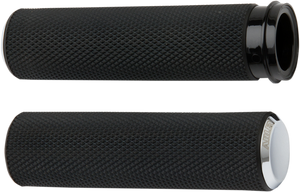 Arlen Ness - Grips - Knurled - Cable - Chrome - Fusion Knurled Grips - 07-324 Arlen Ness - Grips - Knurled - Cable - Chrome - Fusion Knurled Grips - 07-324