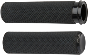 Arlen Ness - Grips - Knurled - TBW - Black - Fusion Knurled Grips - 07-327 Arlen Ness - Grips - Knurled - TBW - Black - Fusion Knurled Grips - 07-327